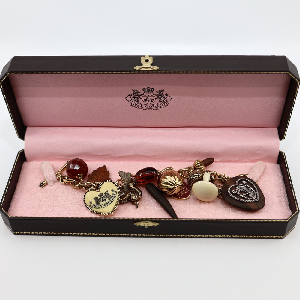 D5 Rare w/Box JUICY COUTURE FALL AUTUMN PREFIXED Charm Bracelet